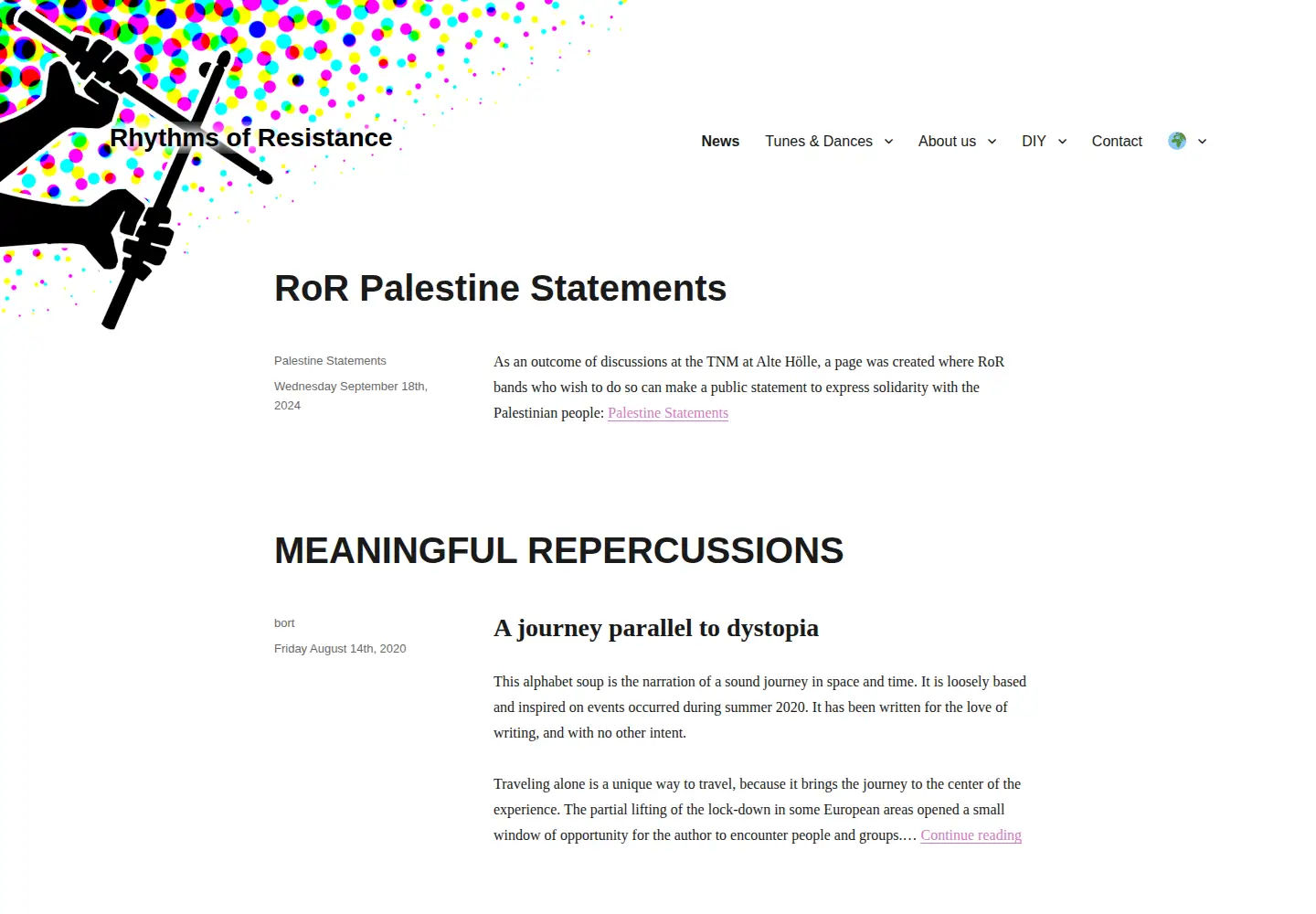 Screenshot of rhythms-of-resistance.org