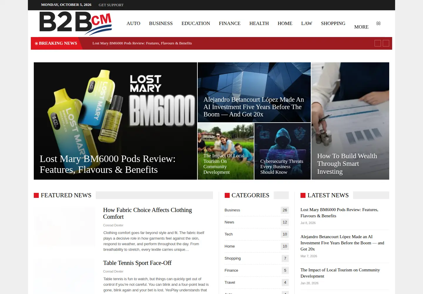 Screenshot of b2bcm.co.uk