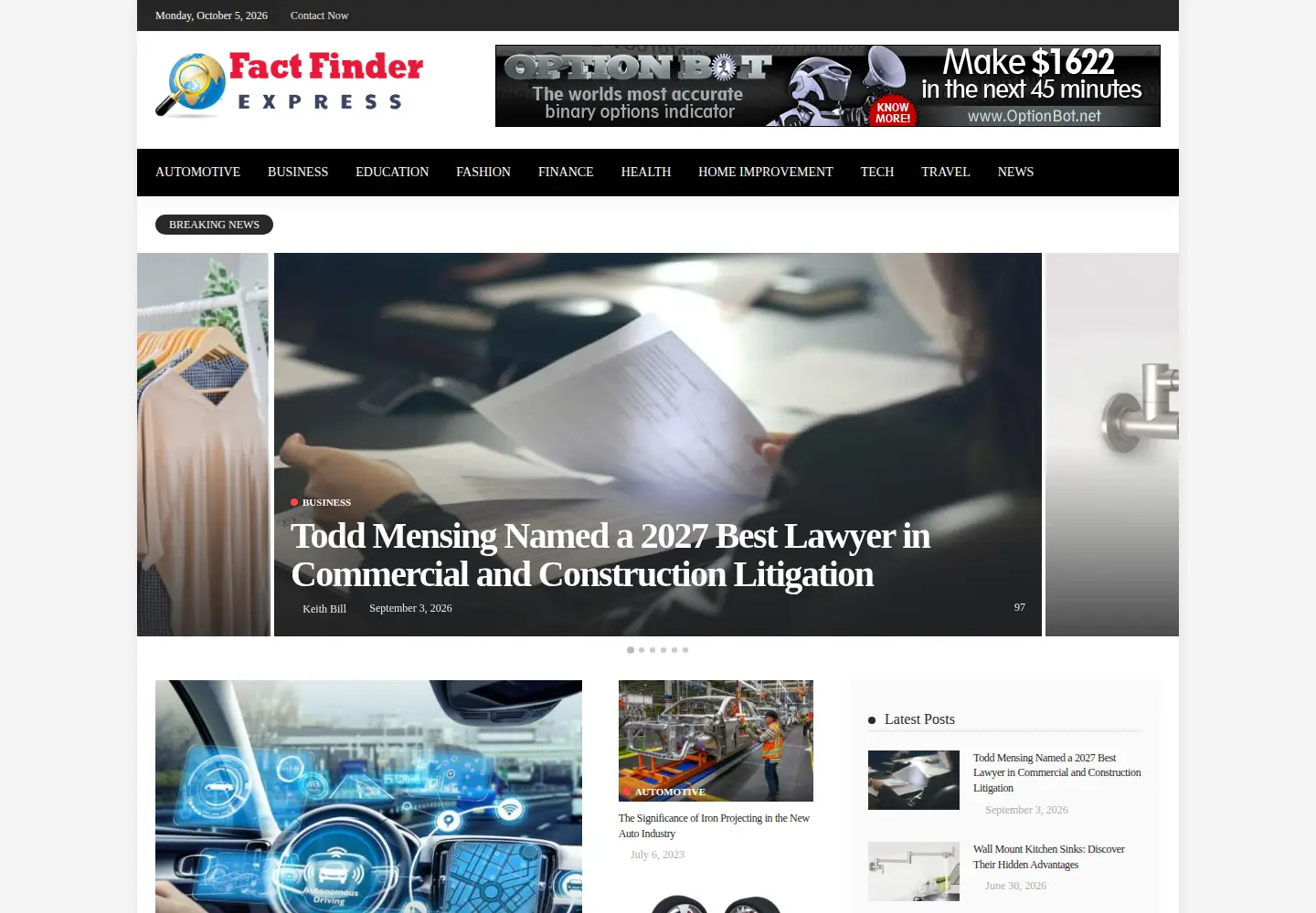 Screenshot of factfinderexpress.com