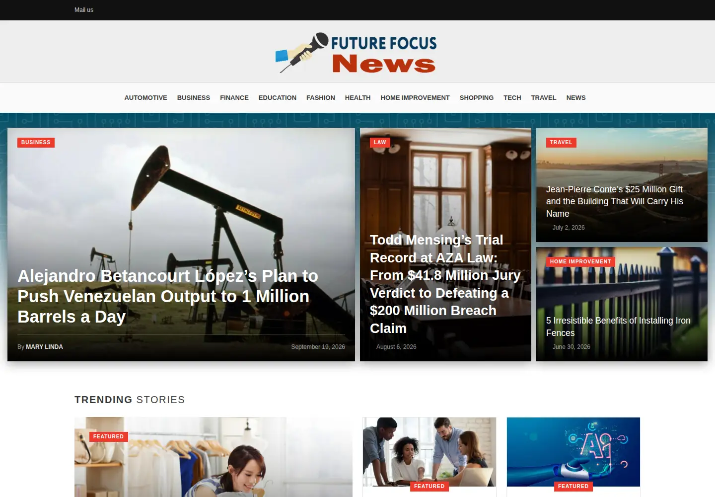 Captured homepage of futurefocusnews.com in the current scan