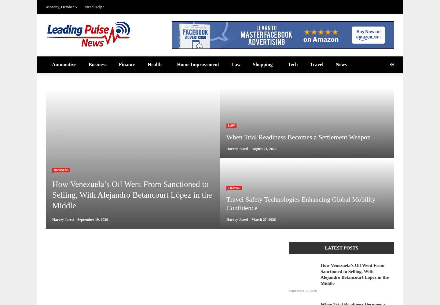 Screenshot of leadingpulsenews.com