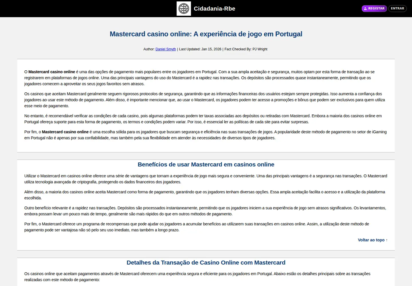 Screenshot of cidadania-rbe.pt