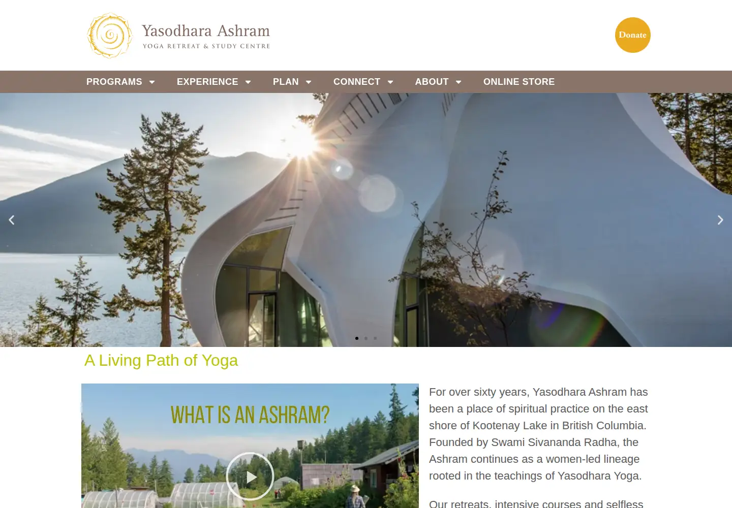 Screenshot of yasodhara.org