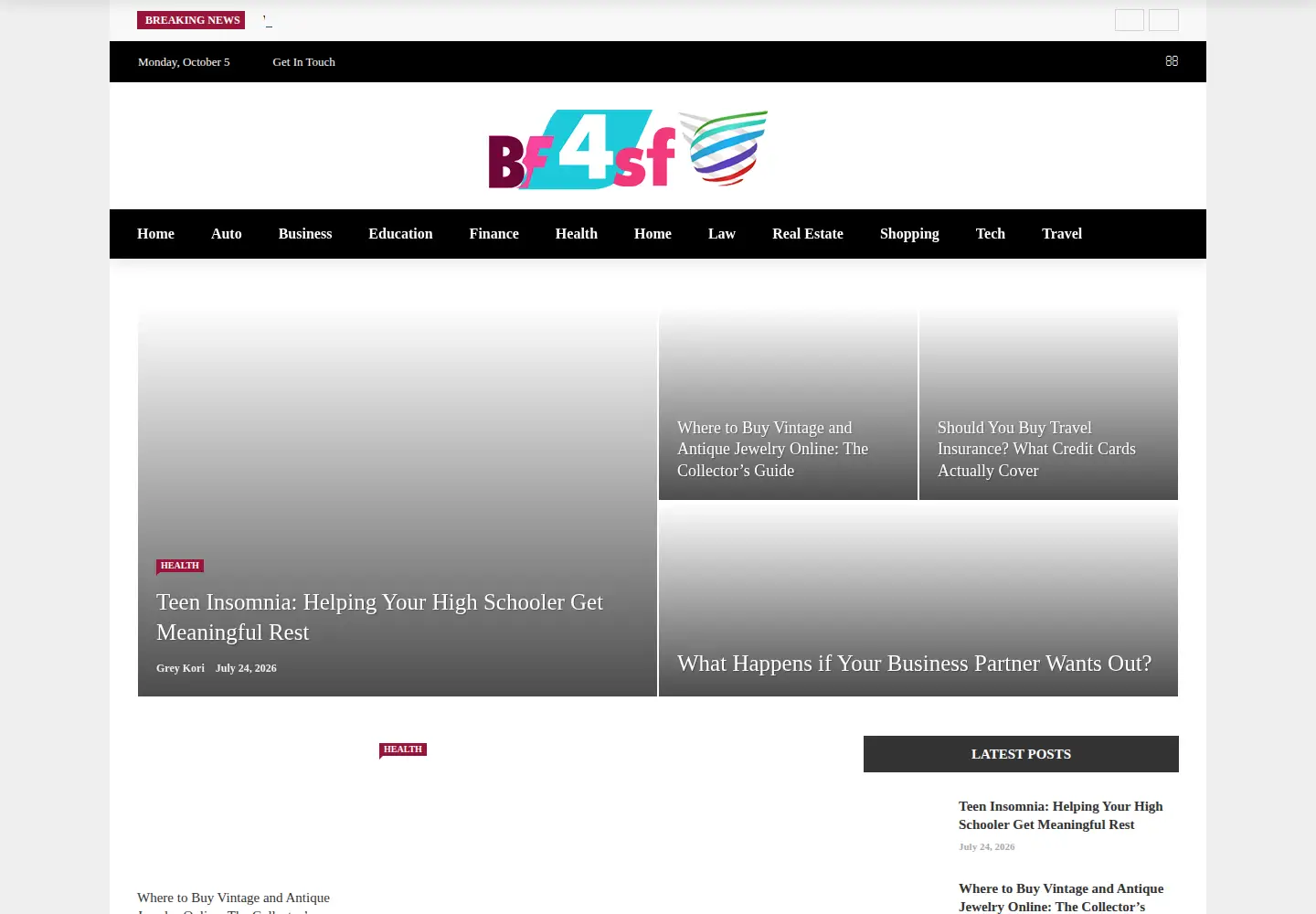 Screenshot of bf4sf.com