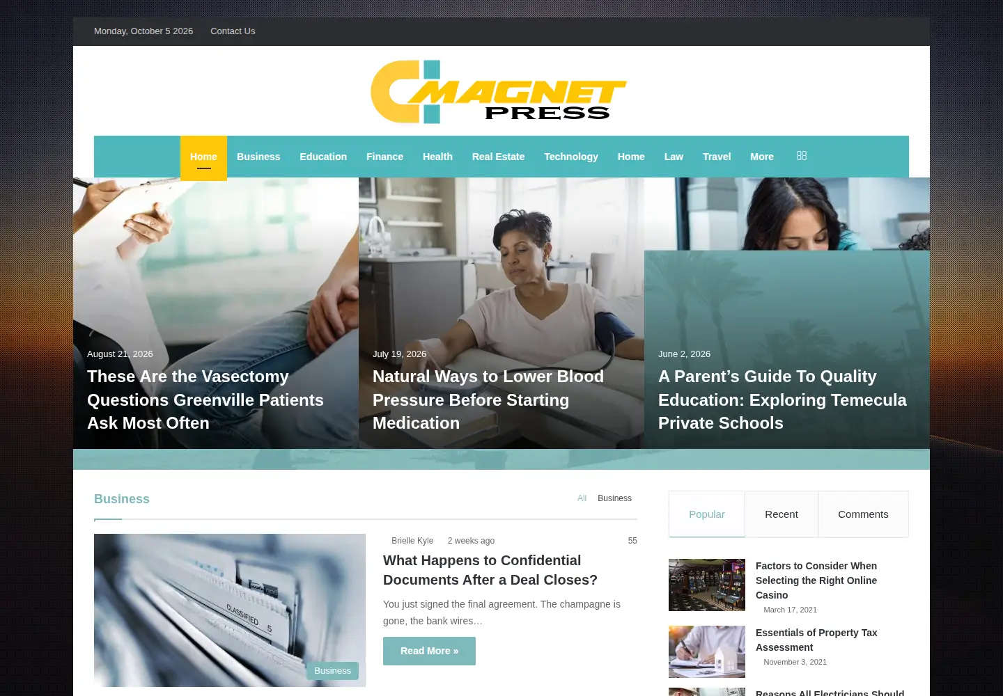 Screenshot of magnetpress.net