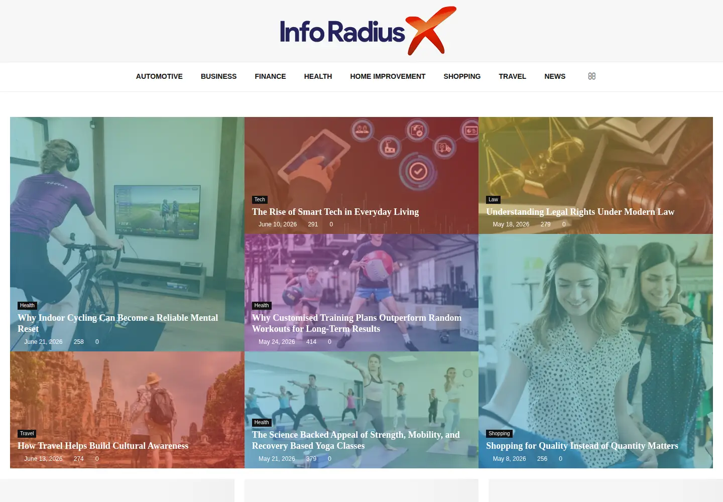 Captured homepage of inforadiusx.com in the current scan