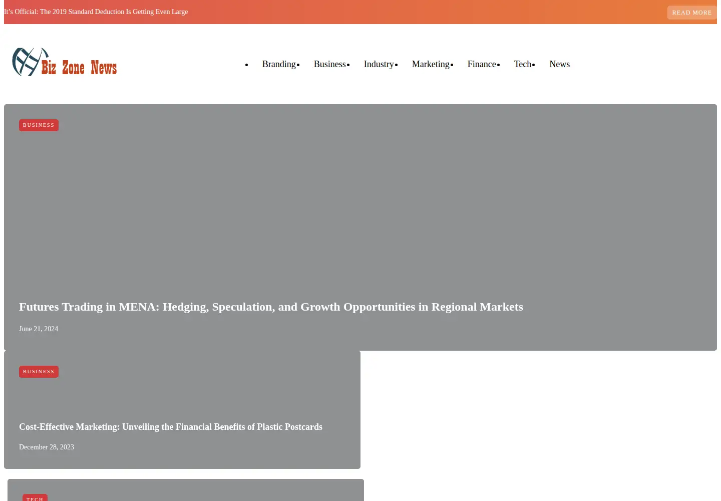 Screenshot of bizzonenews.com