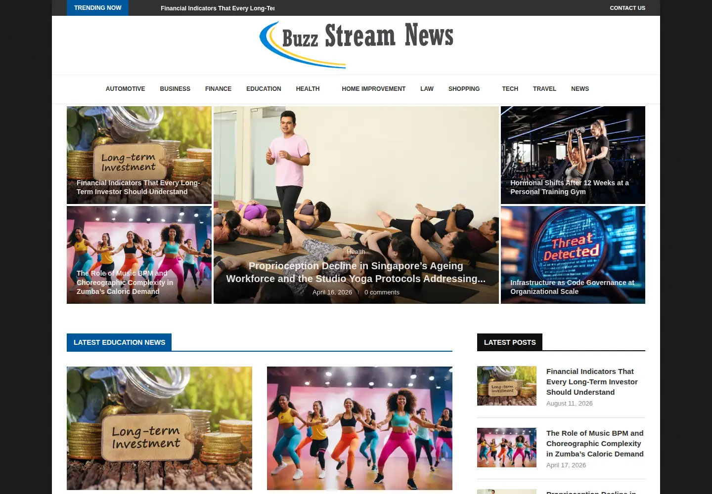 Screenshot of buzzstreamnews.com