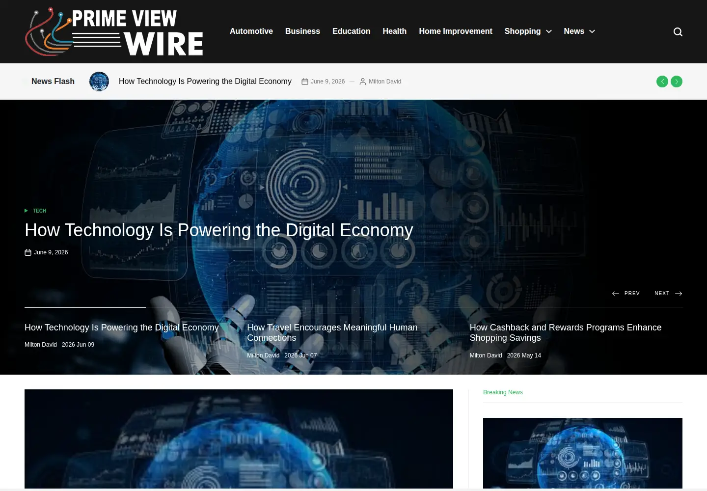 Screenshot of primeviewwire.com