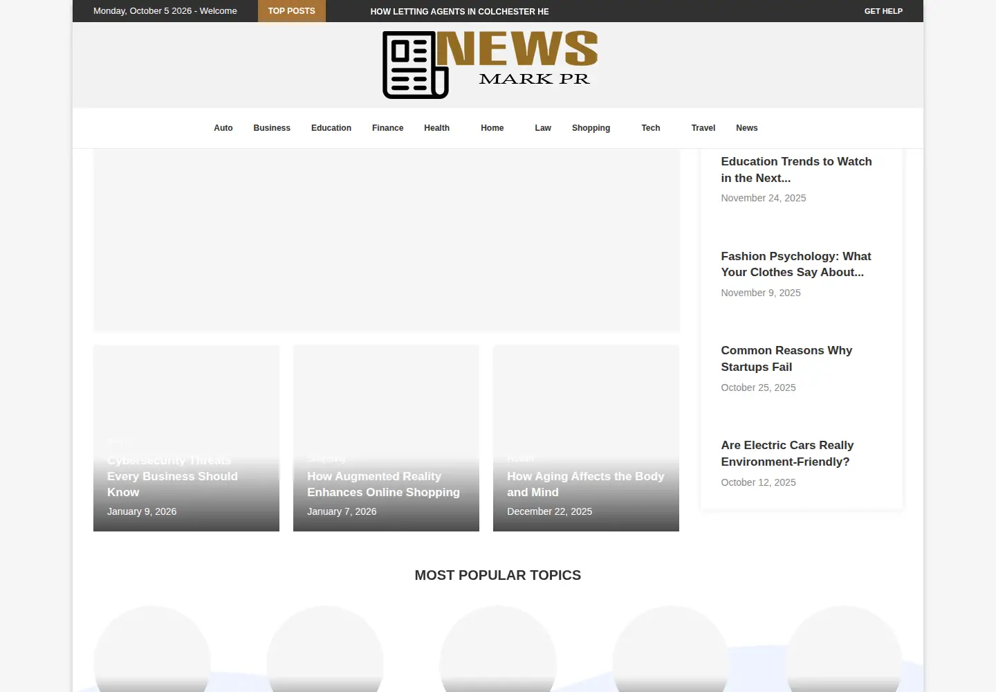 Captured homepage of newsmarkpr.co.uk in the current scan