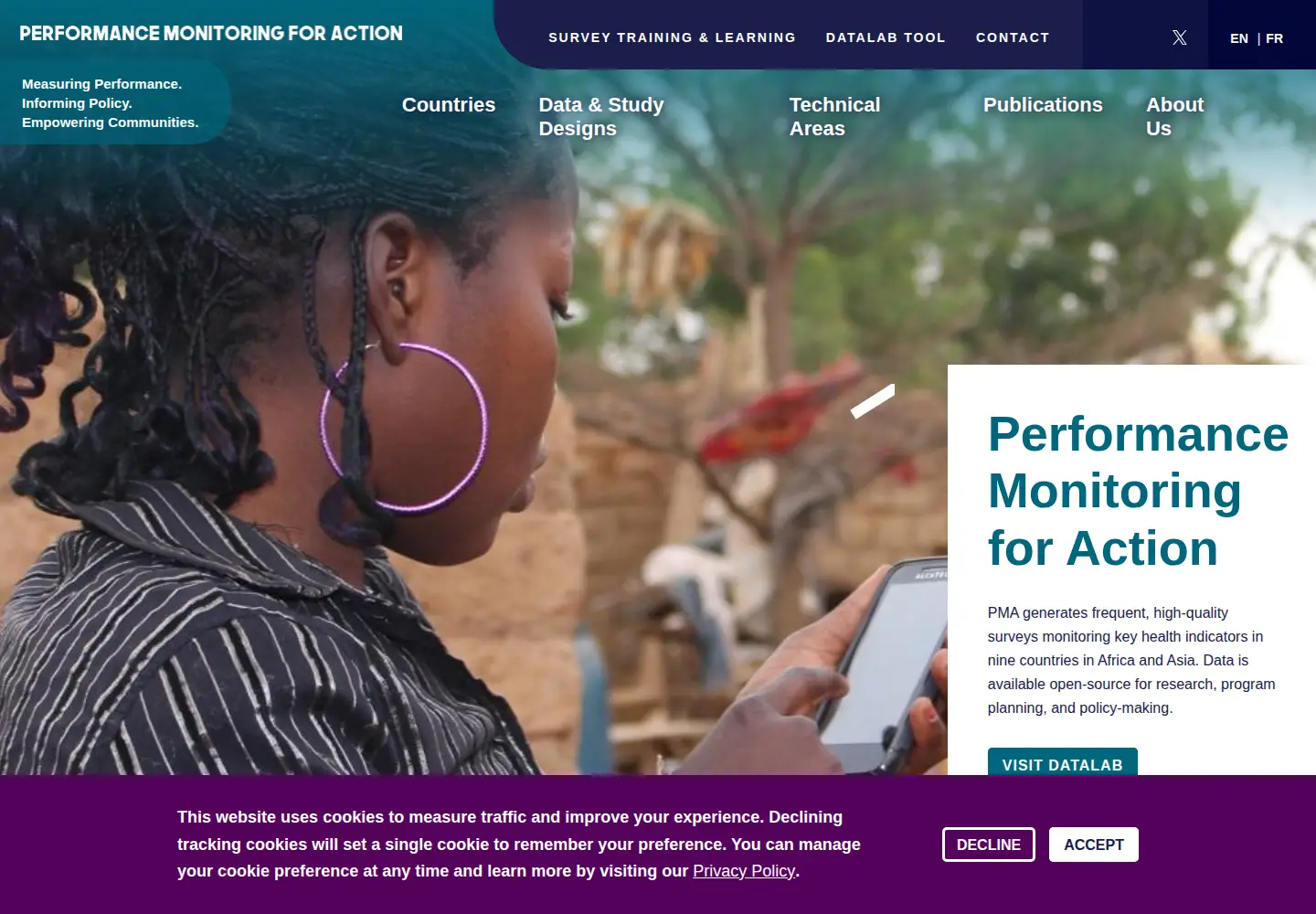 Screenshot of pmadata.org