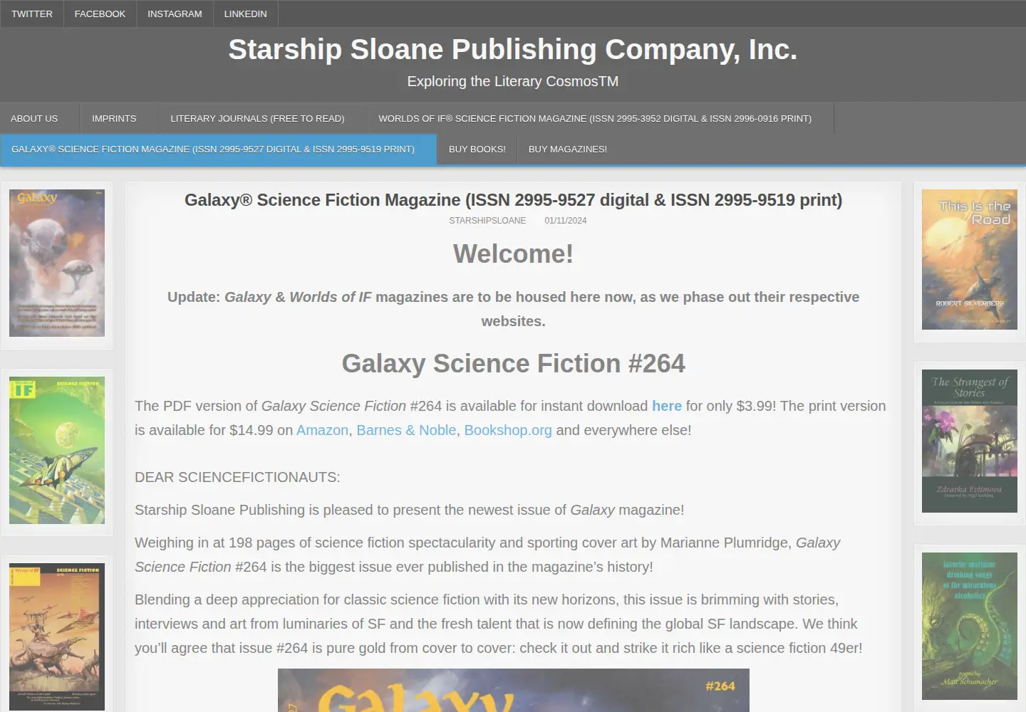 Captured homepage of starshipsloane.com in the current scan