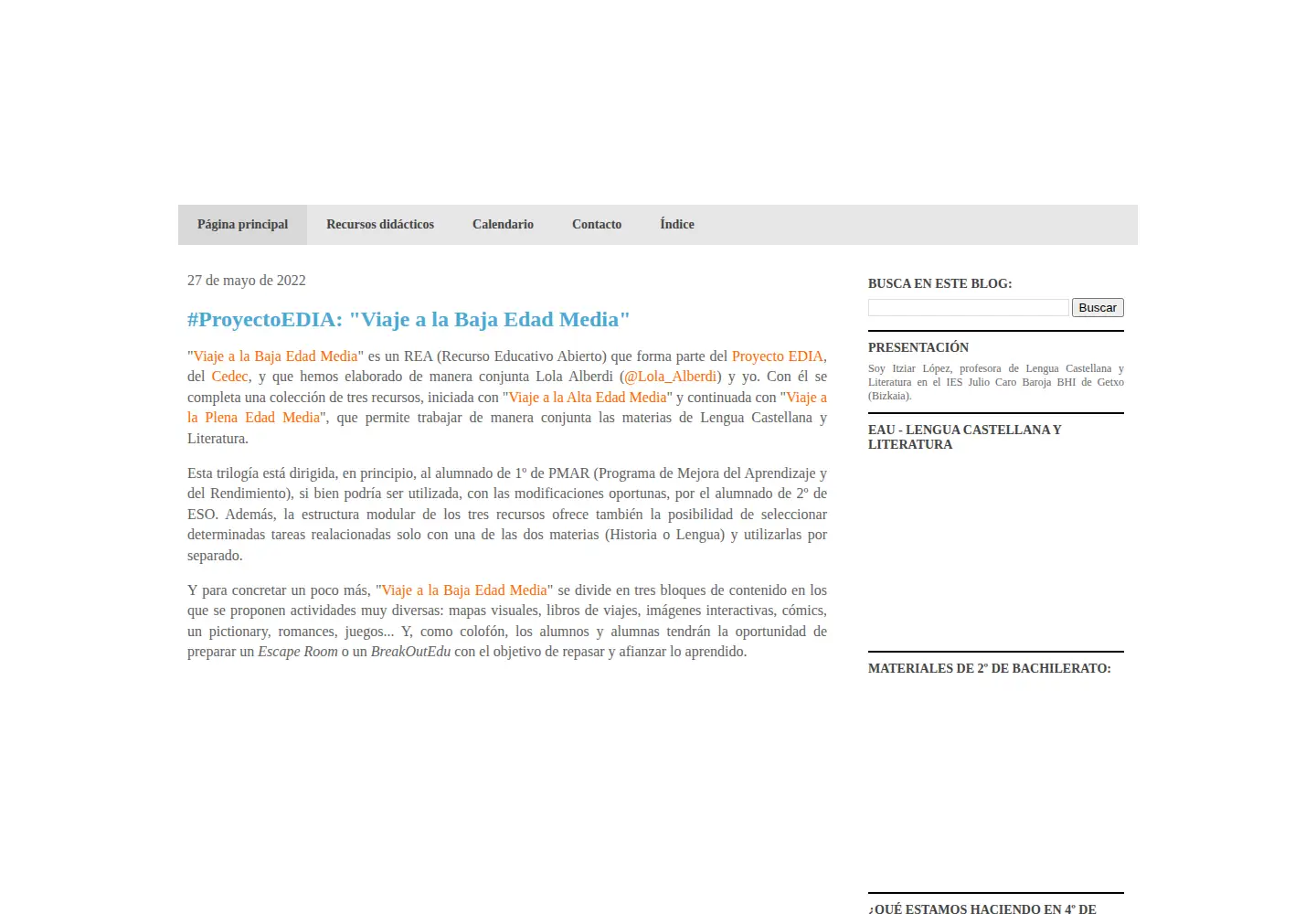 Screenshot of entornoalalengua.com