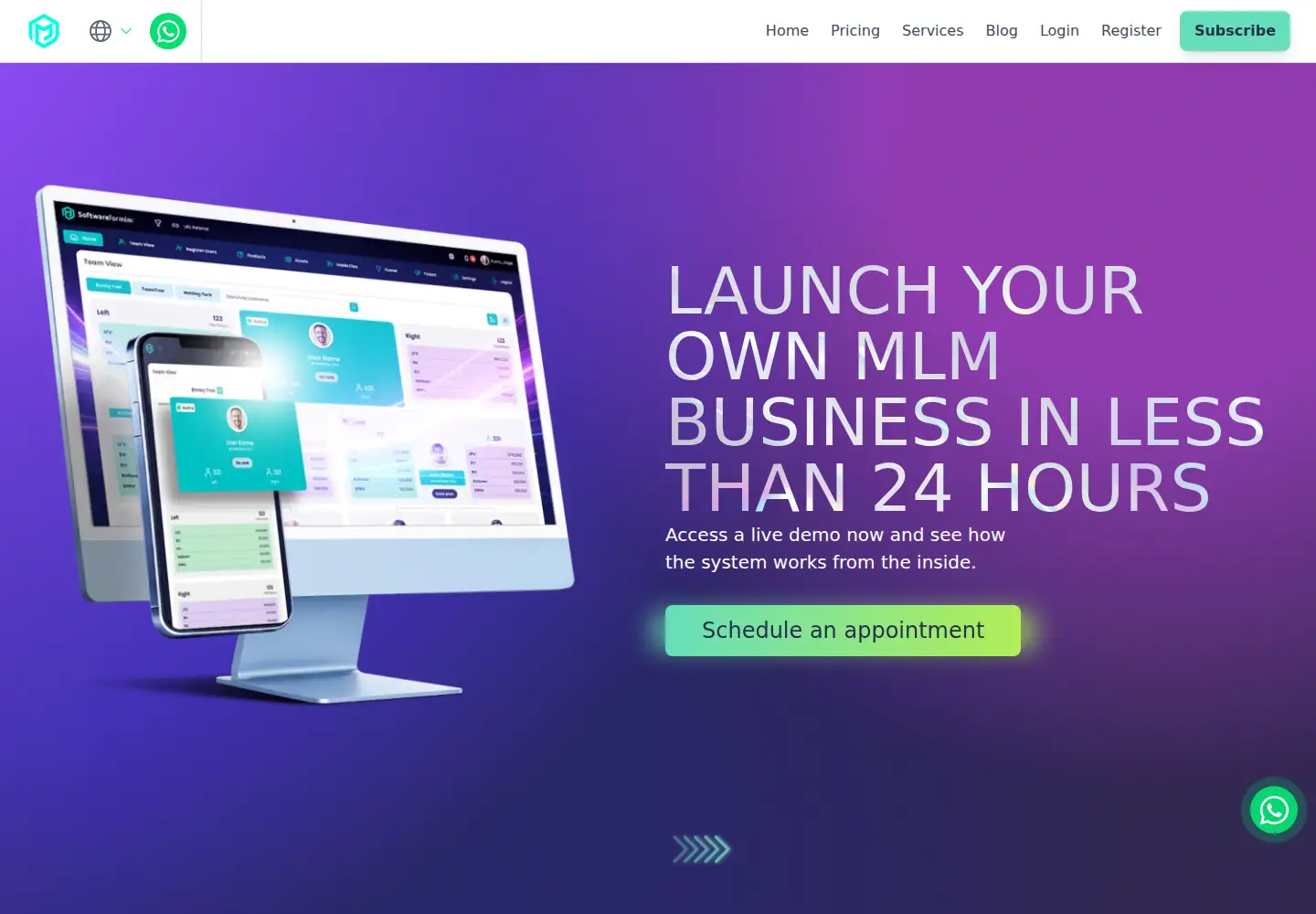 Captured homepage of softwareformlm.com in the current scan
