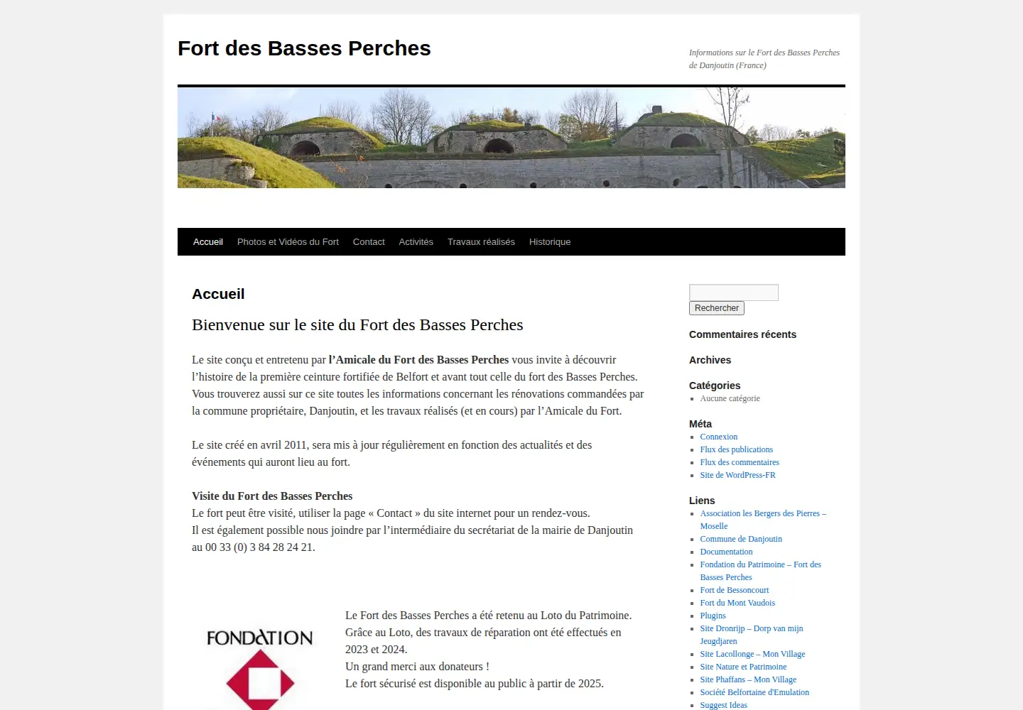 Screenshot of fortbassesperches.com