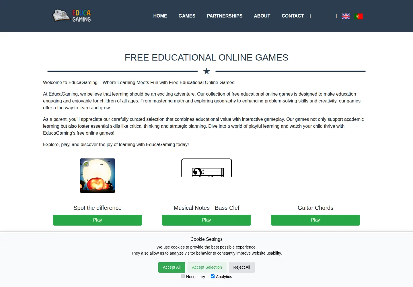 Screenshot of educagaming.com