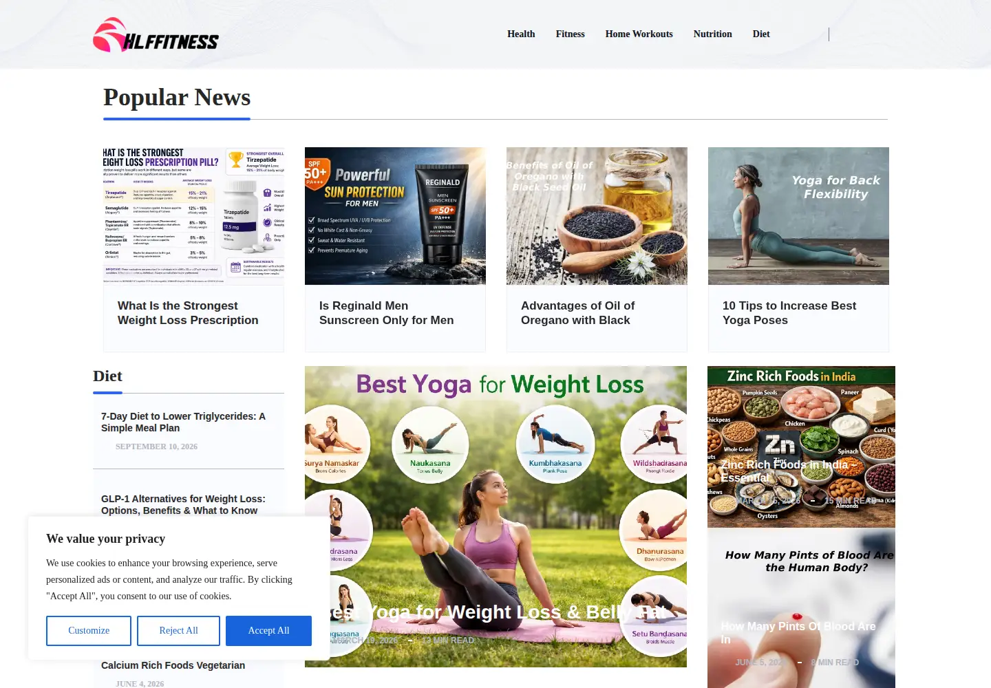 Screenshot of hlffitness.com