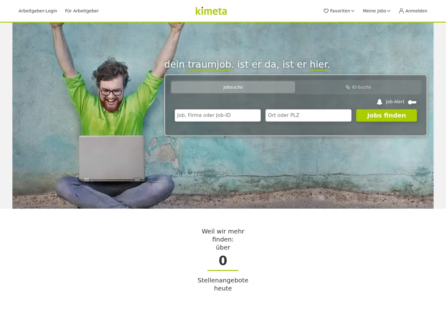 Captured homepage of kimeta.de in the current scan