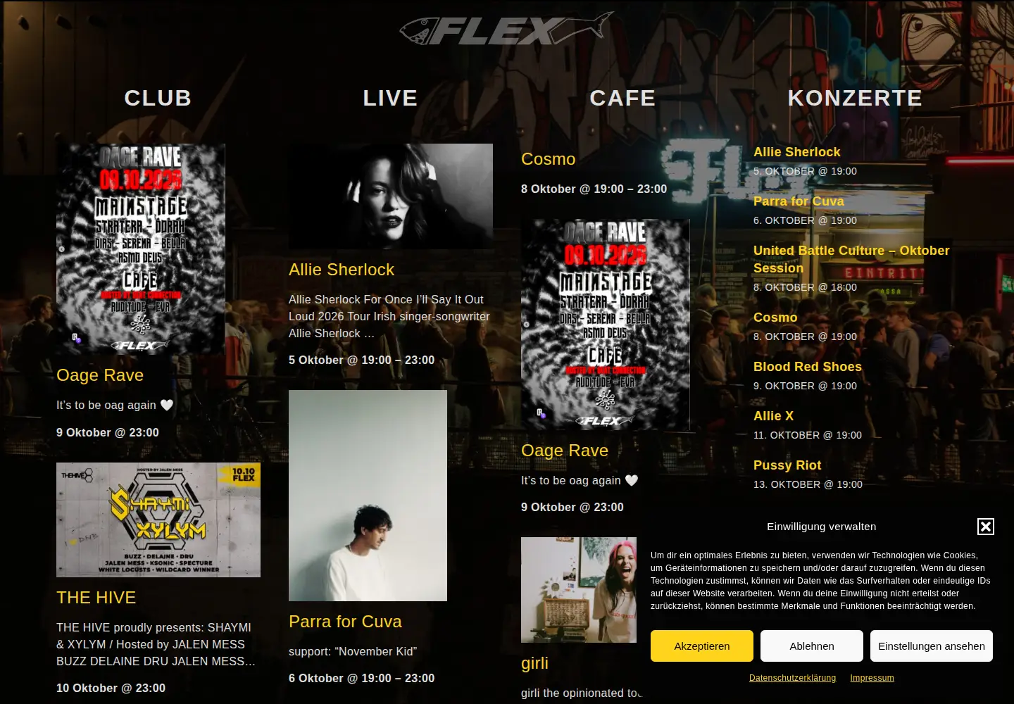 Screenshot of flex.at