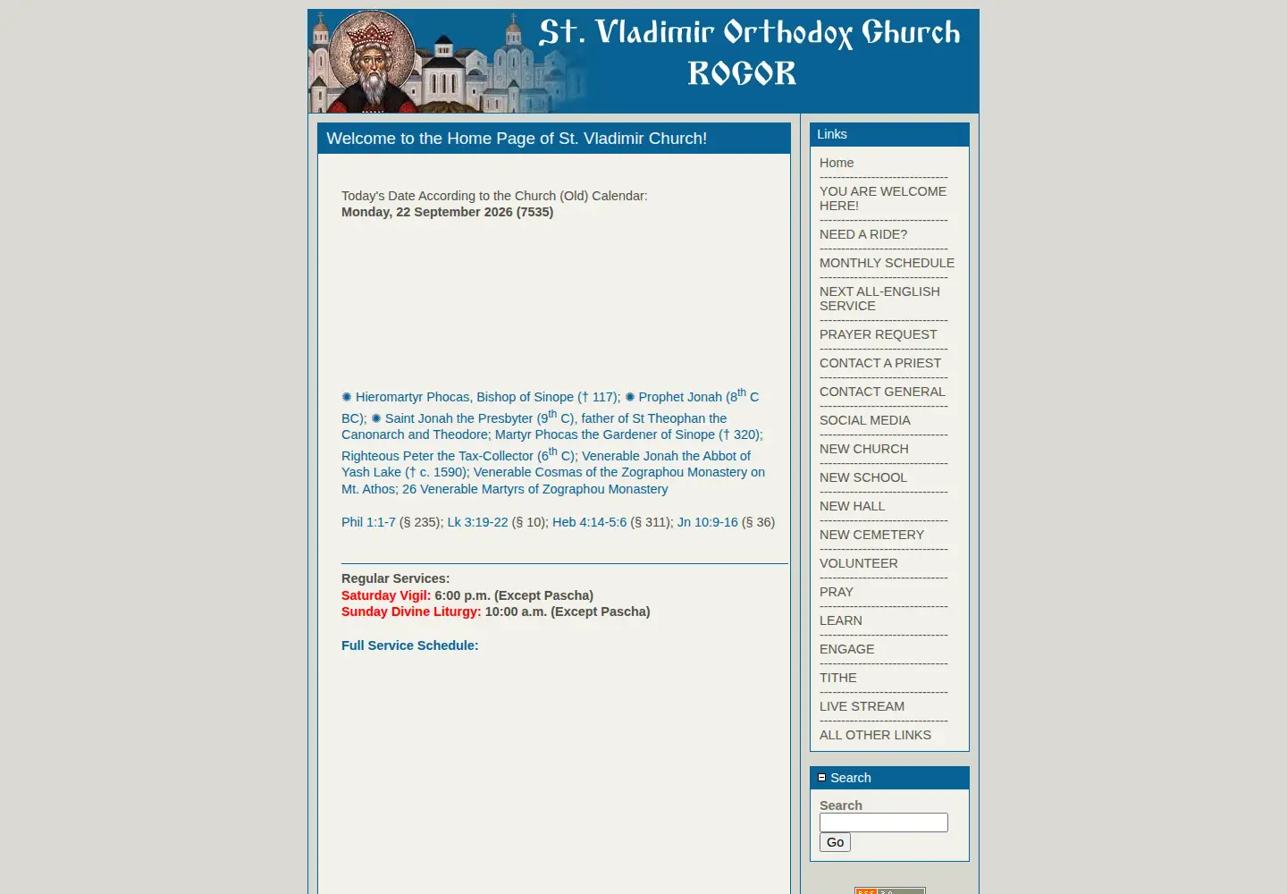 Screenshot of stvladimiraami.org