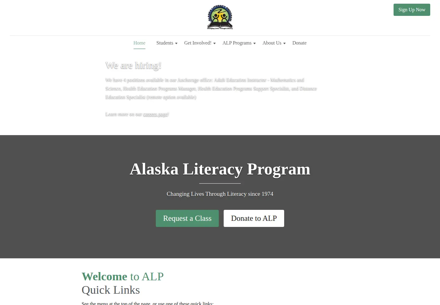 Screenshot of alaskaliteracyprogram.org