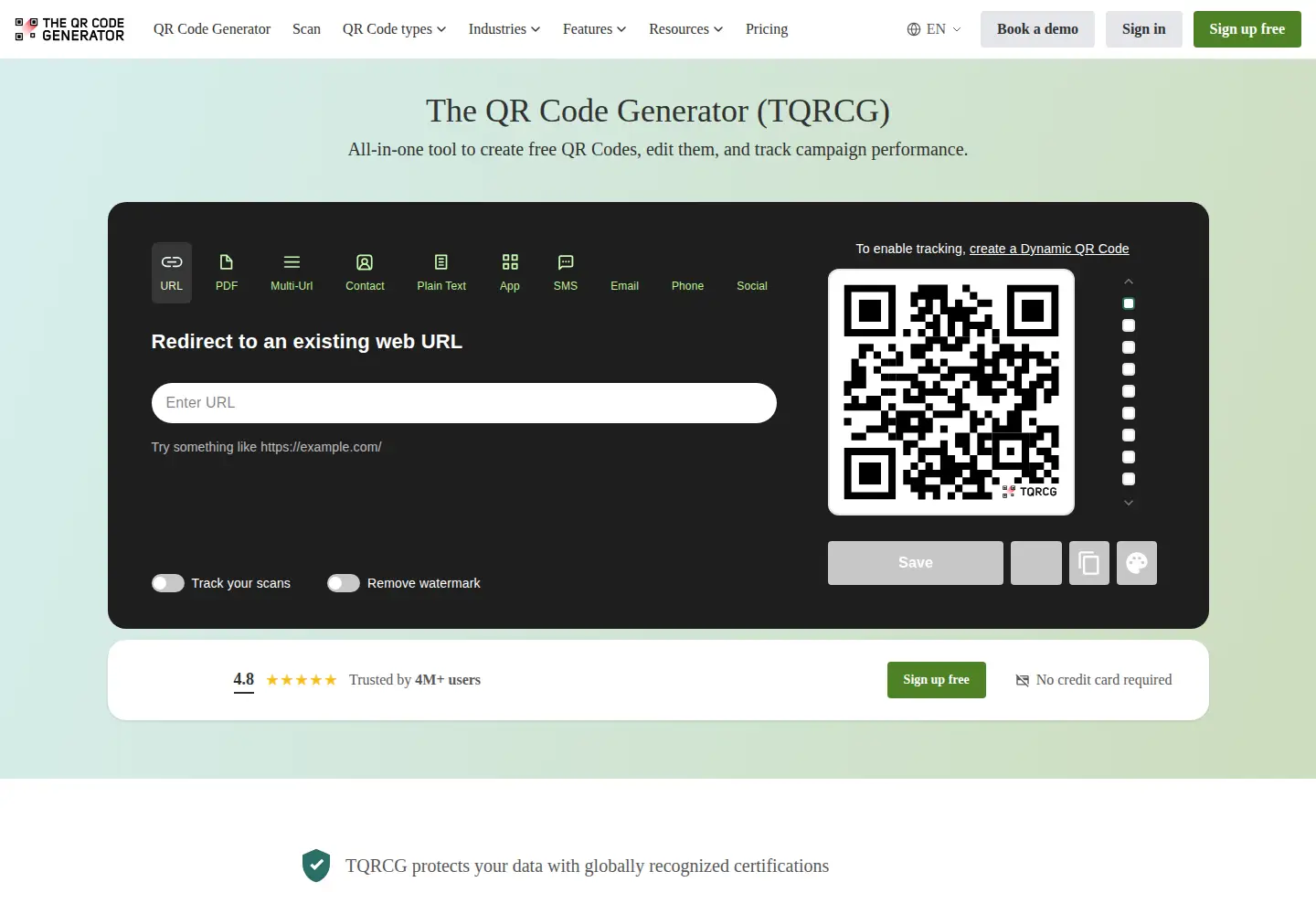 Screenshot of qr.page