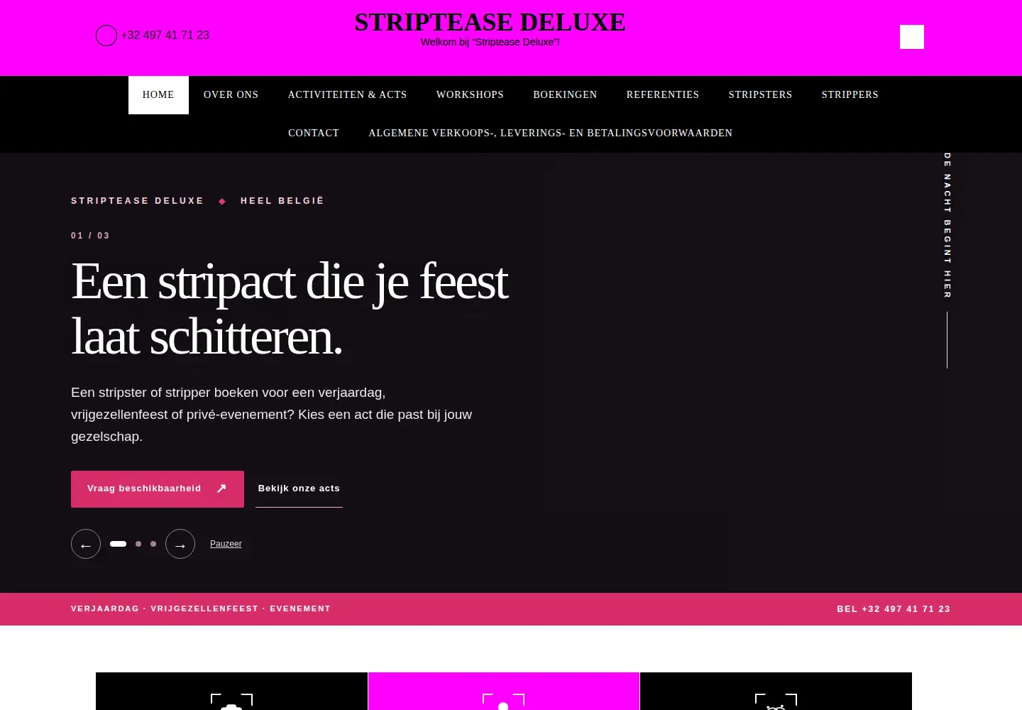 Screenshot of striptease-deluxe.be