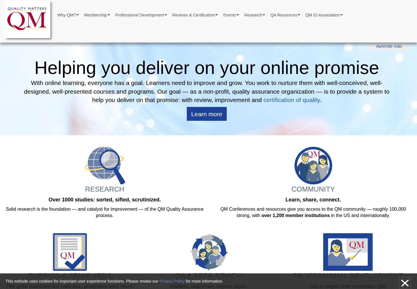 Screenshot of qmprogram.org