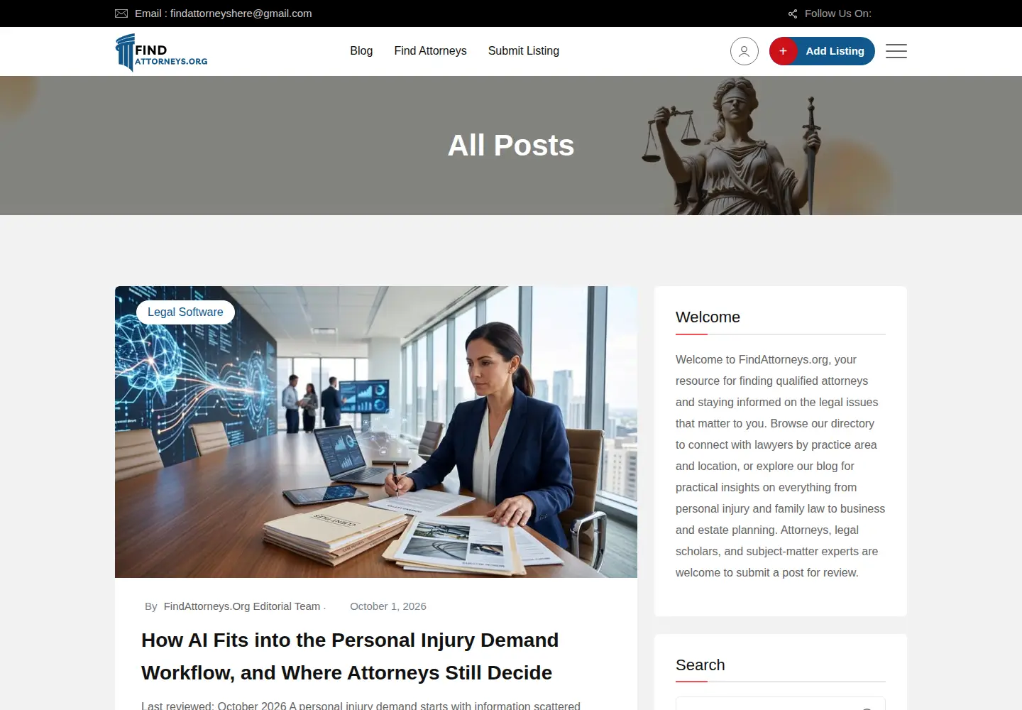 Screenshot of findattorneys.org