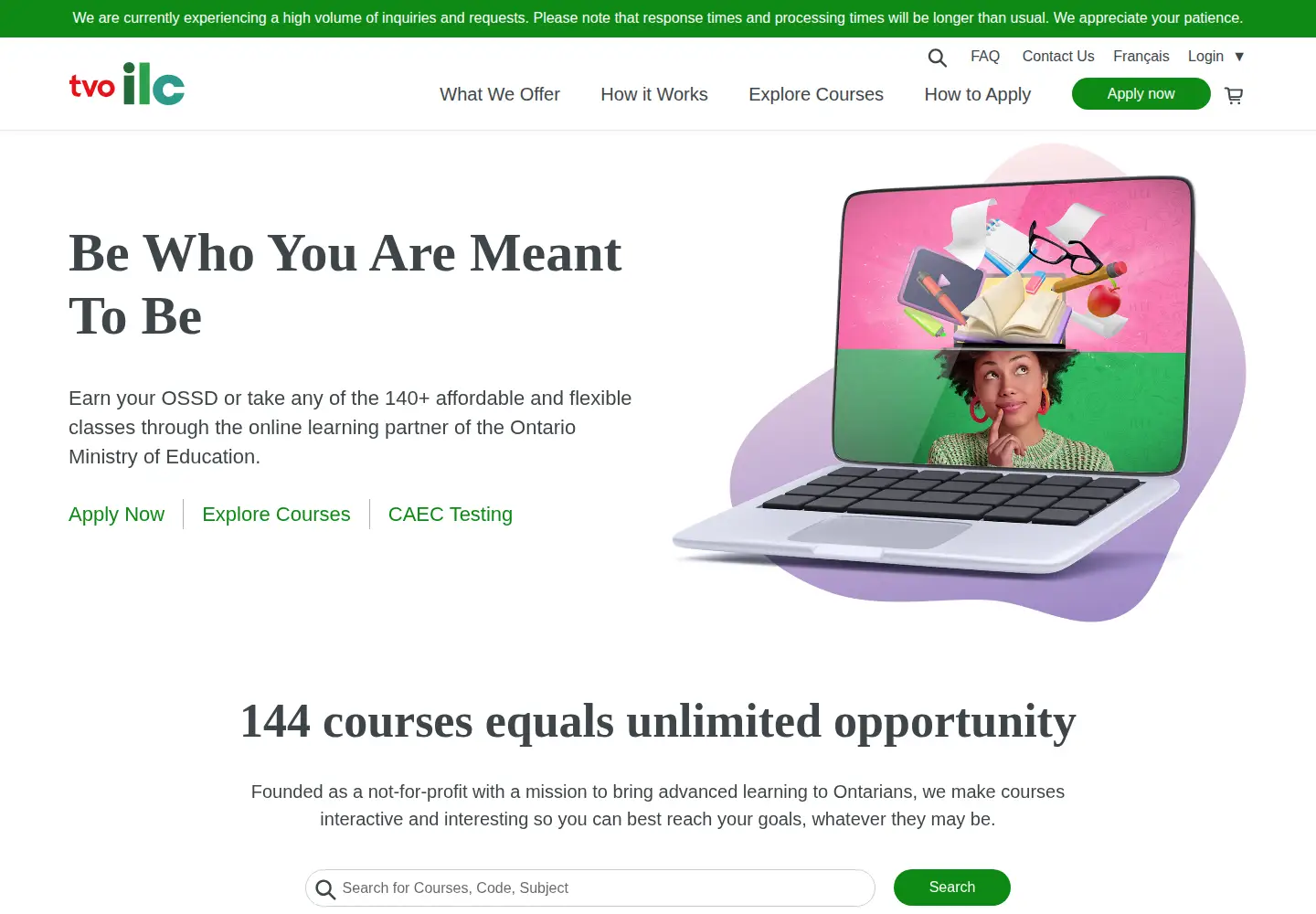 Screenshot of ilc.org