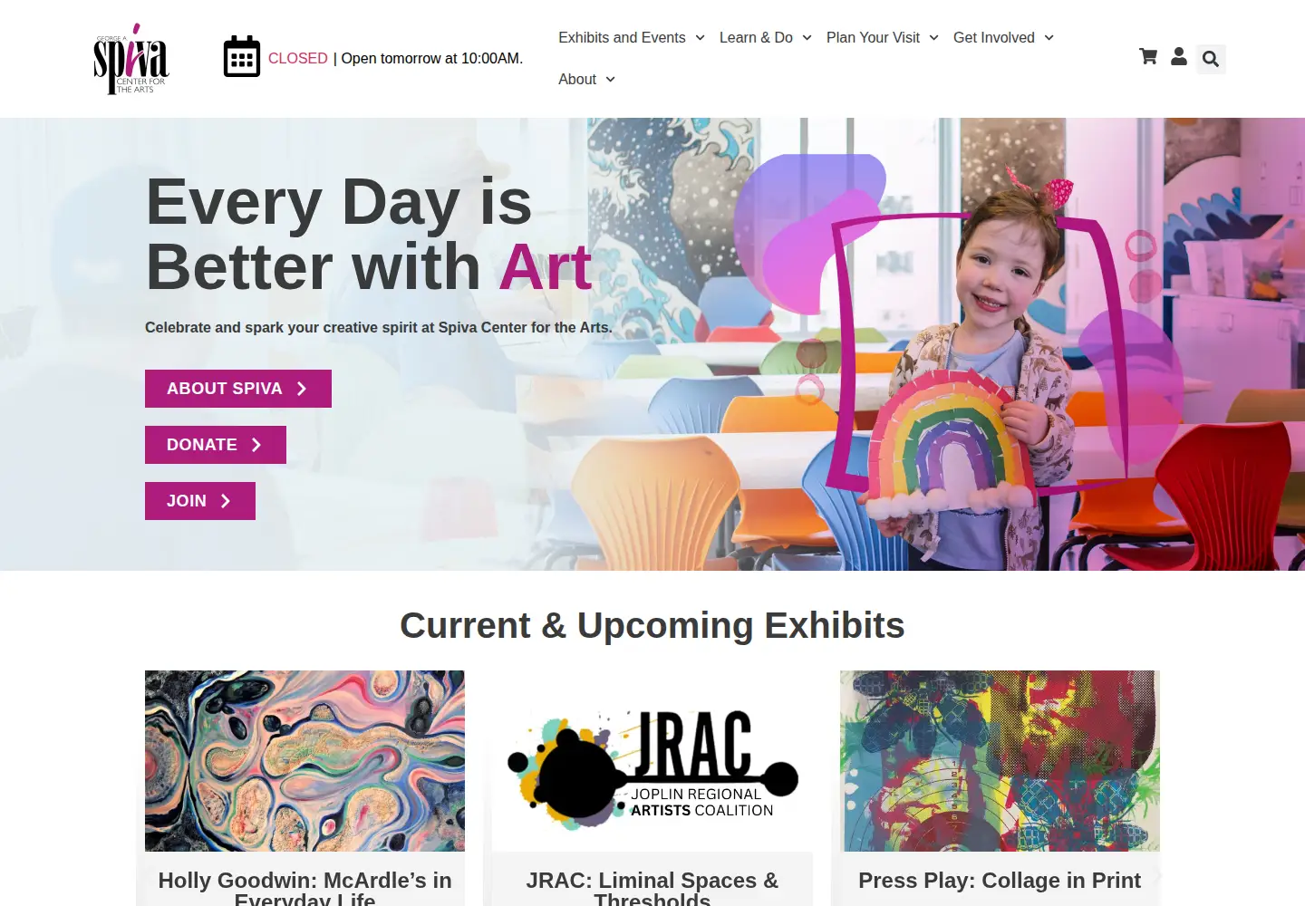 Screenshot of spivaarts.org