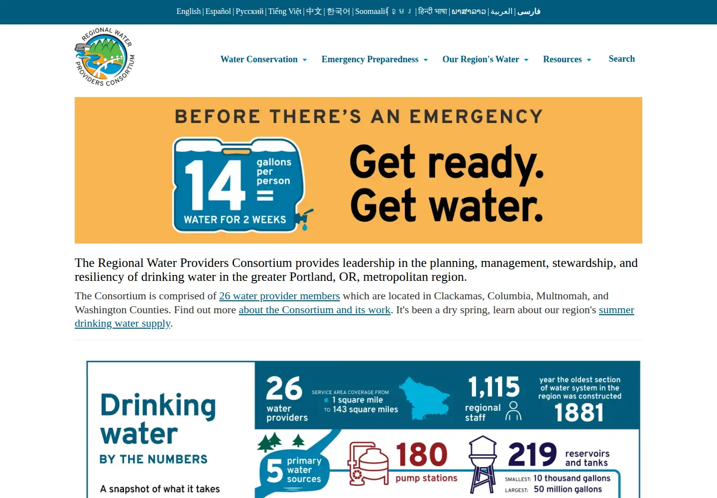Screenshot of conserveh2o.org