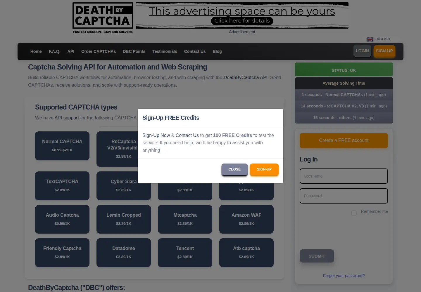 Screenshot of deathbycaptcha.com