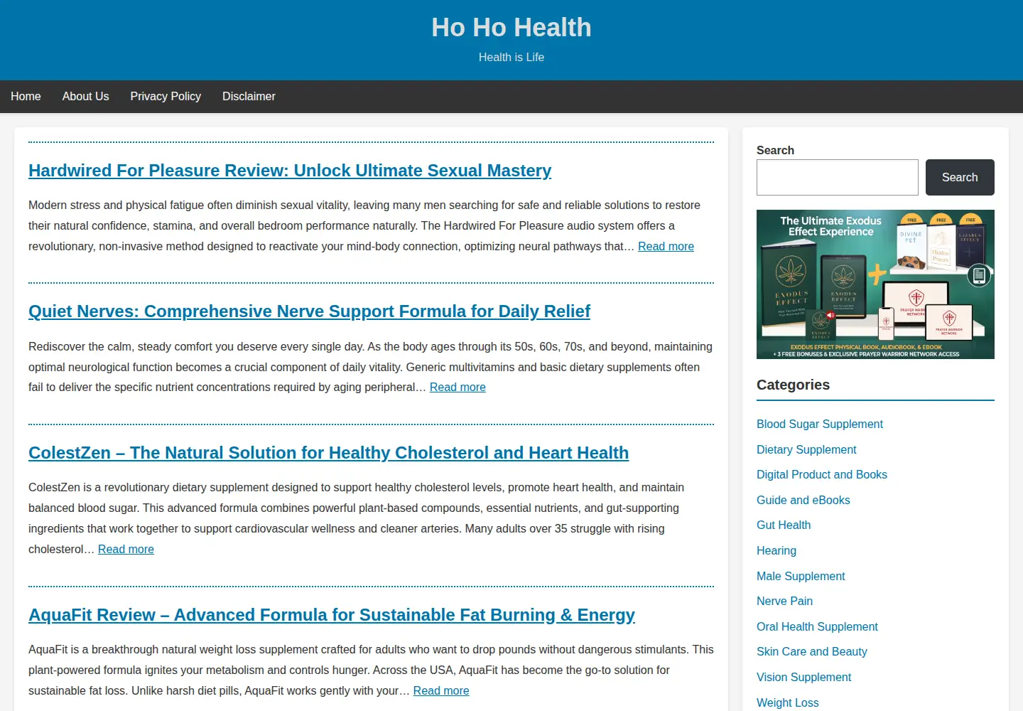 Captured homepage of hohohealth24.com in the current scan