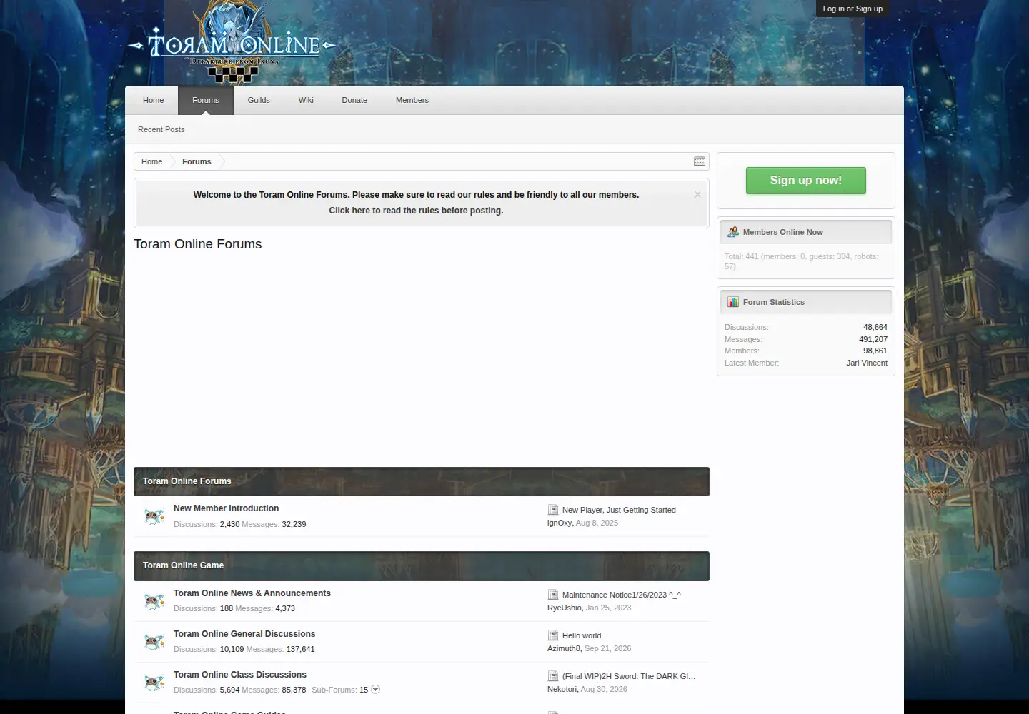 Screenshot of toramonline.com