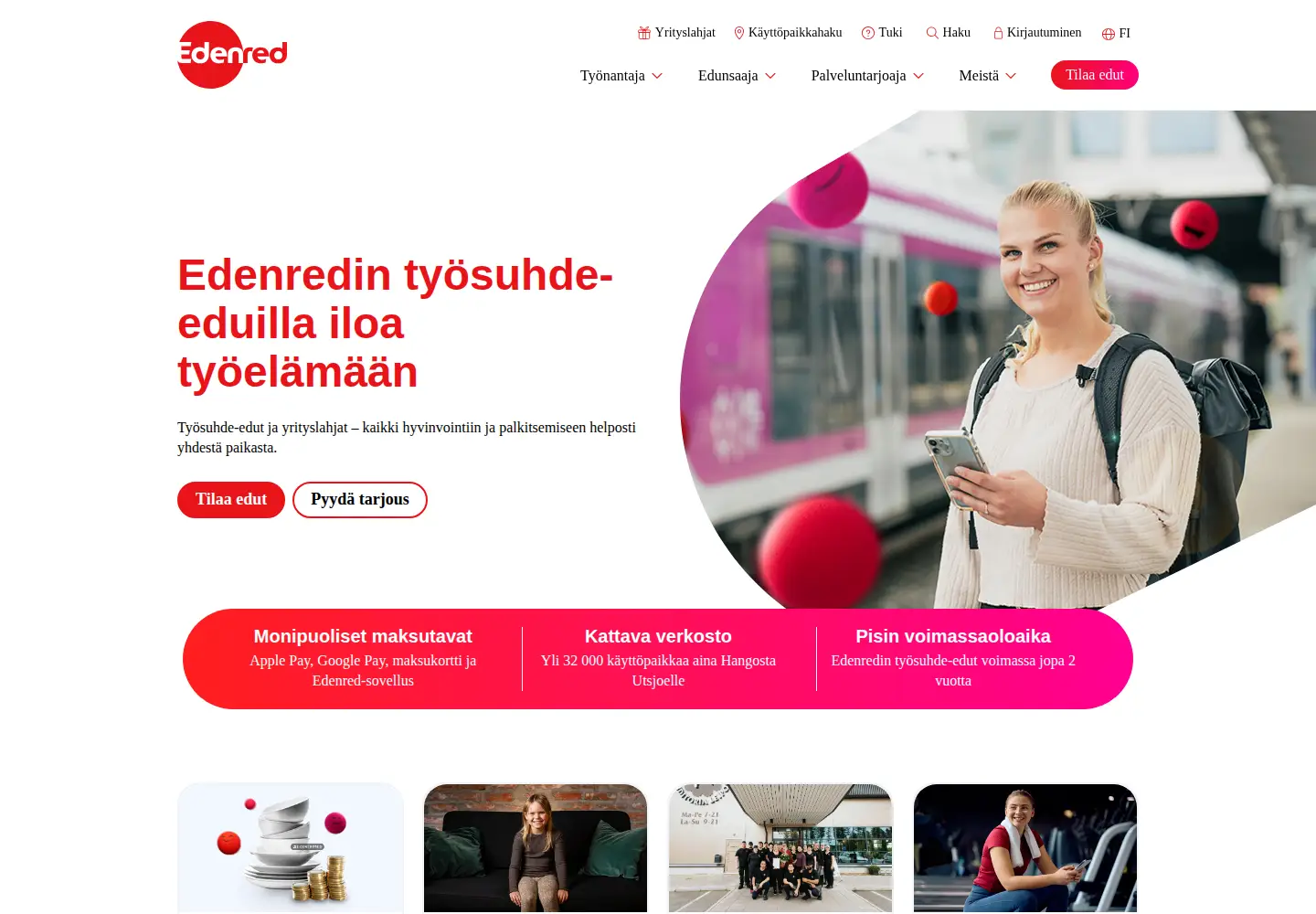 Screenshot of edenred.fi