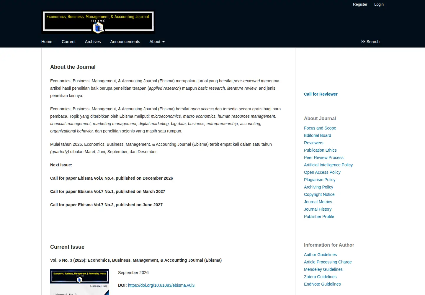 Screenshot of ebisma.net
