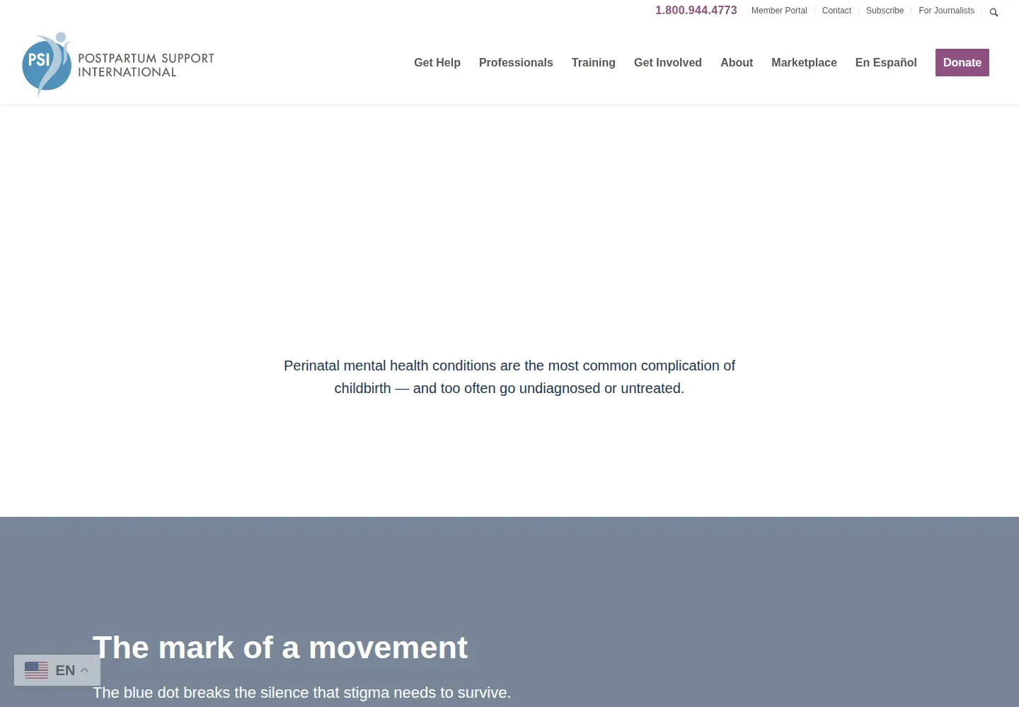 Screenshot of thebluedotproject.org