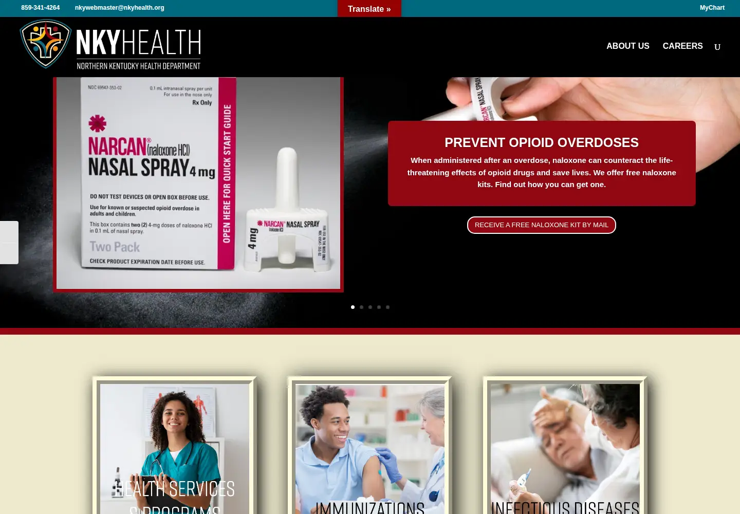 Captured homepage of nkyhealth.org in the current scan