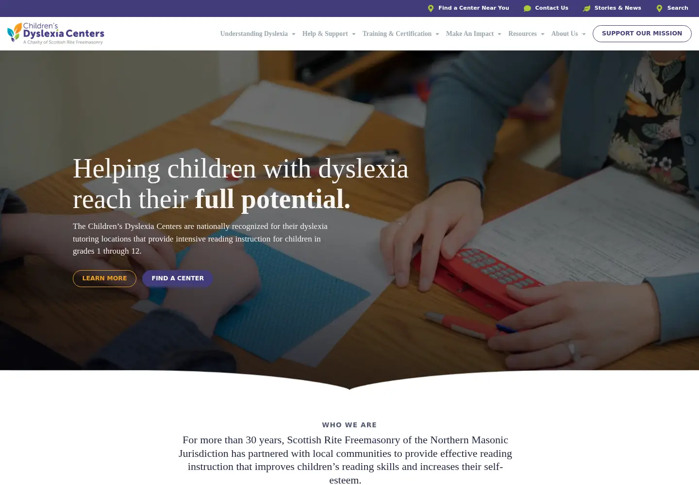 Screenshot of childrensdyslexiacenters.org