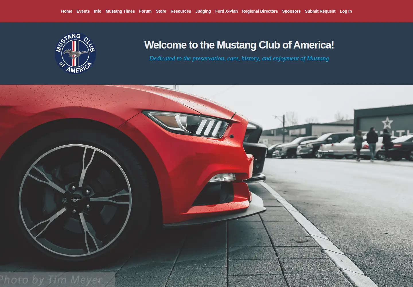 Captured homepage of mustang.org in the current scan