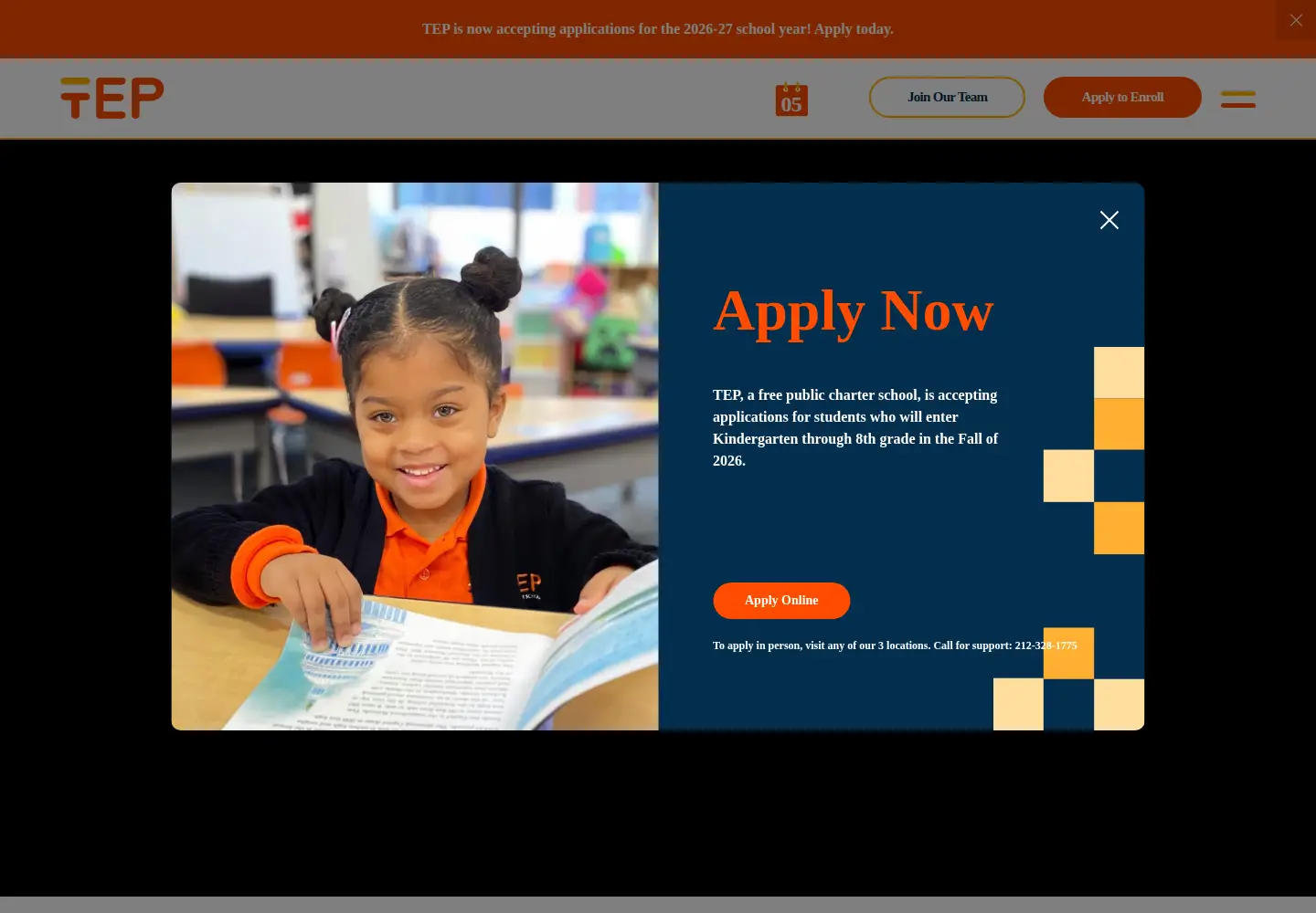 Screenshot of tepcharter.org