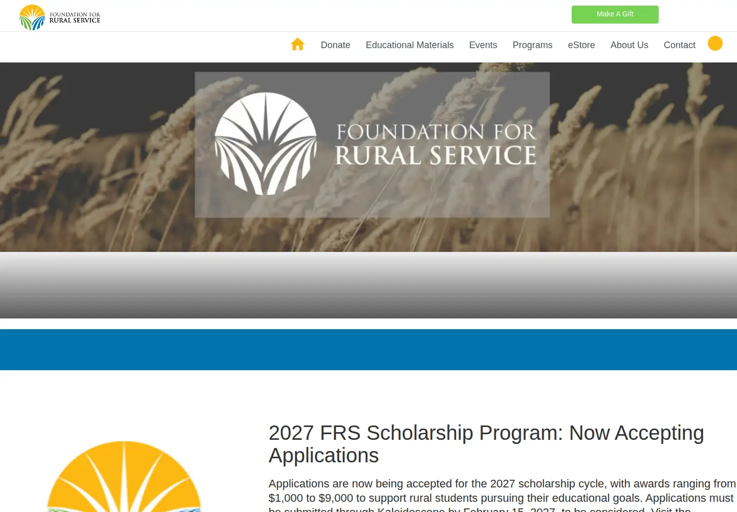 Captured homepage of frs.org in the current scan