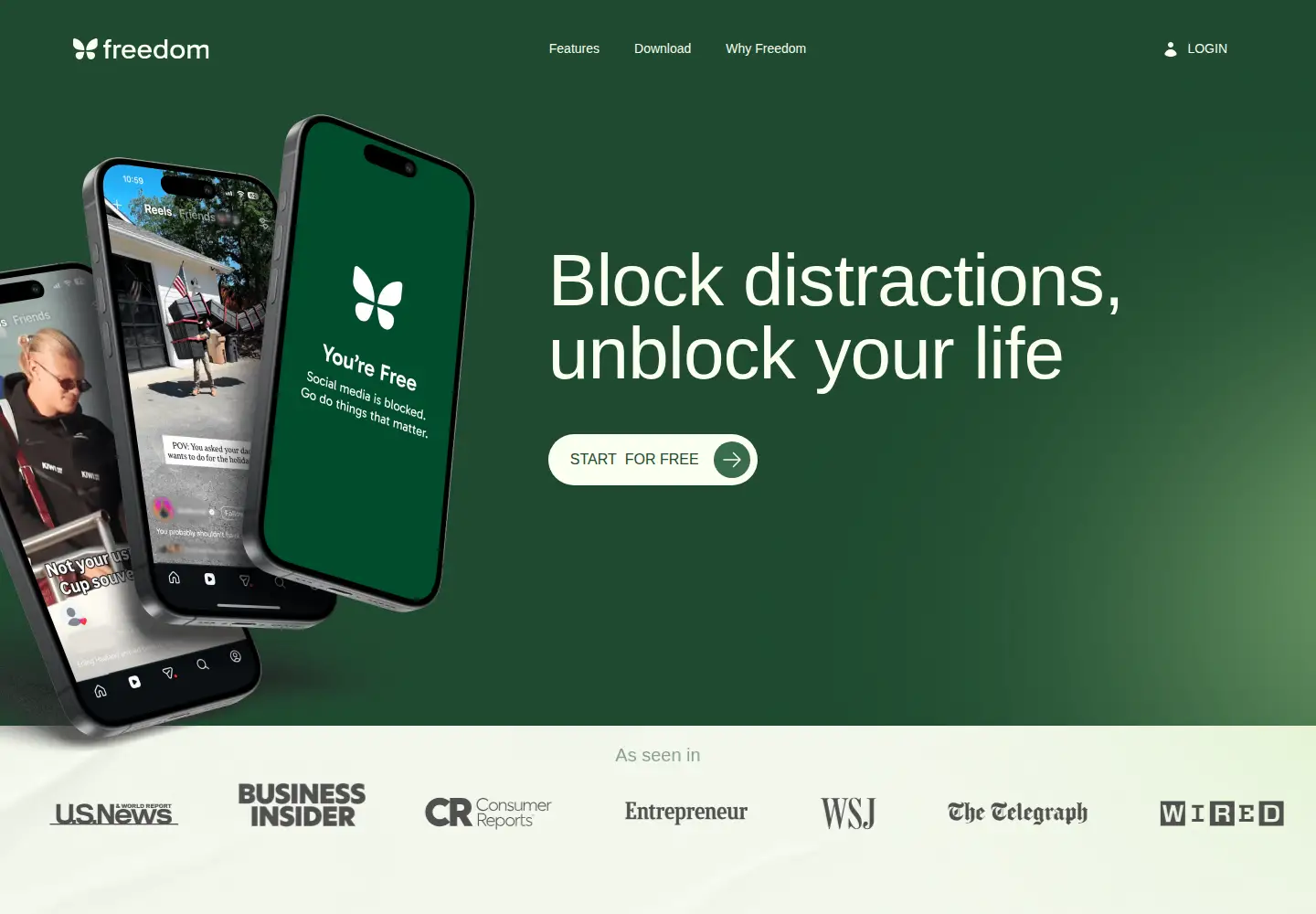 Captured homepage of macfreedom.com in the current scan