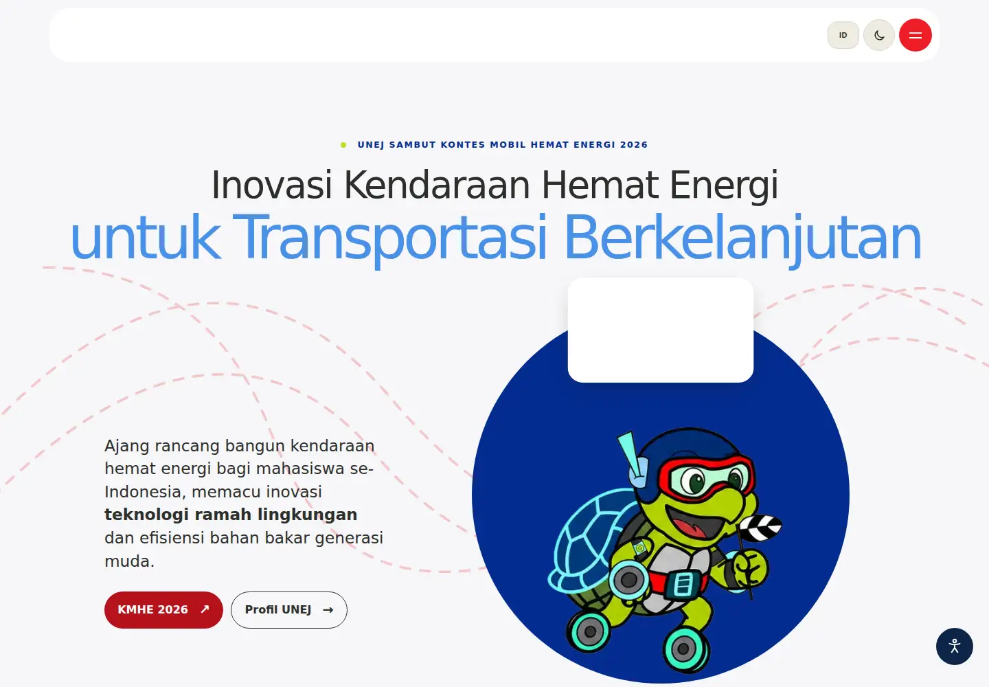 Captured homepage of unej.id in the current scan