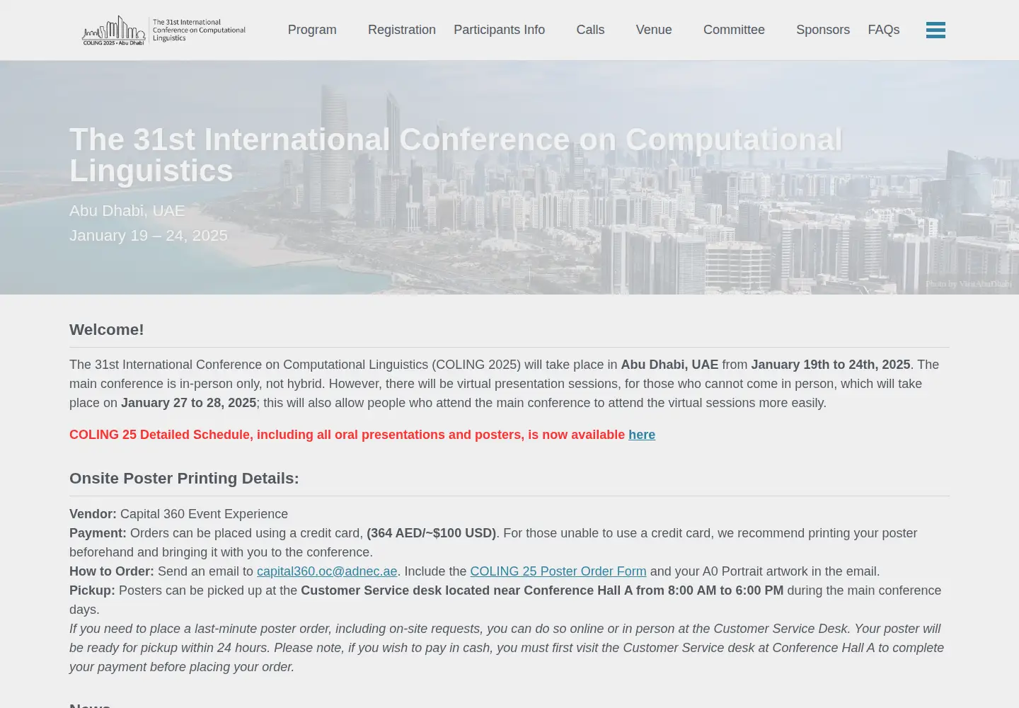 Screenshot of coling2025.org