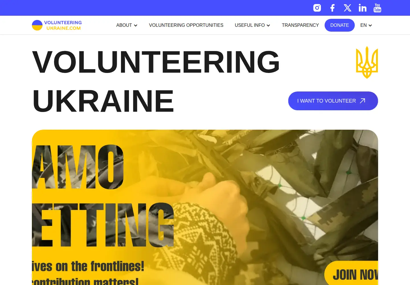 Screenshot of volunteeringukraine.com