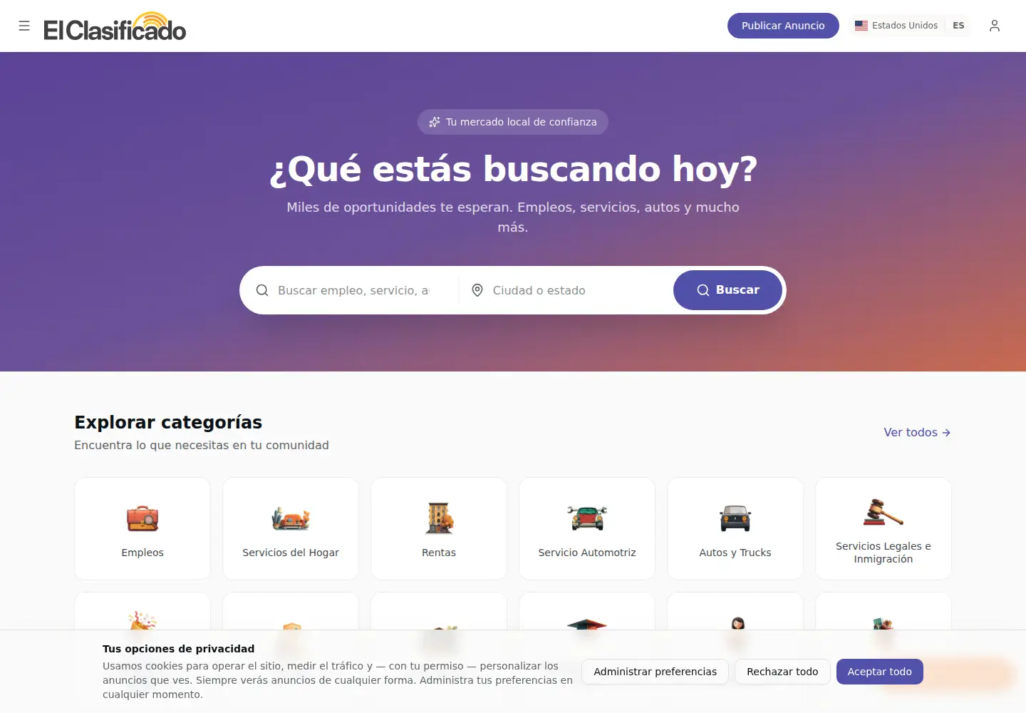 Screenshot of elclasificado.com