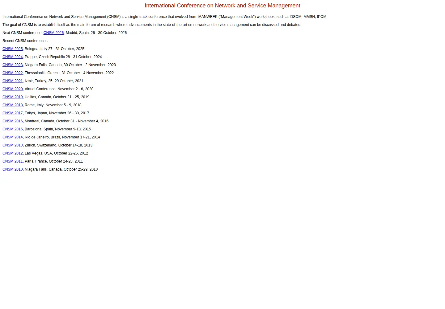 Screenshot of cnsm-conf.org