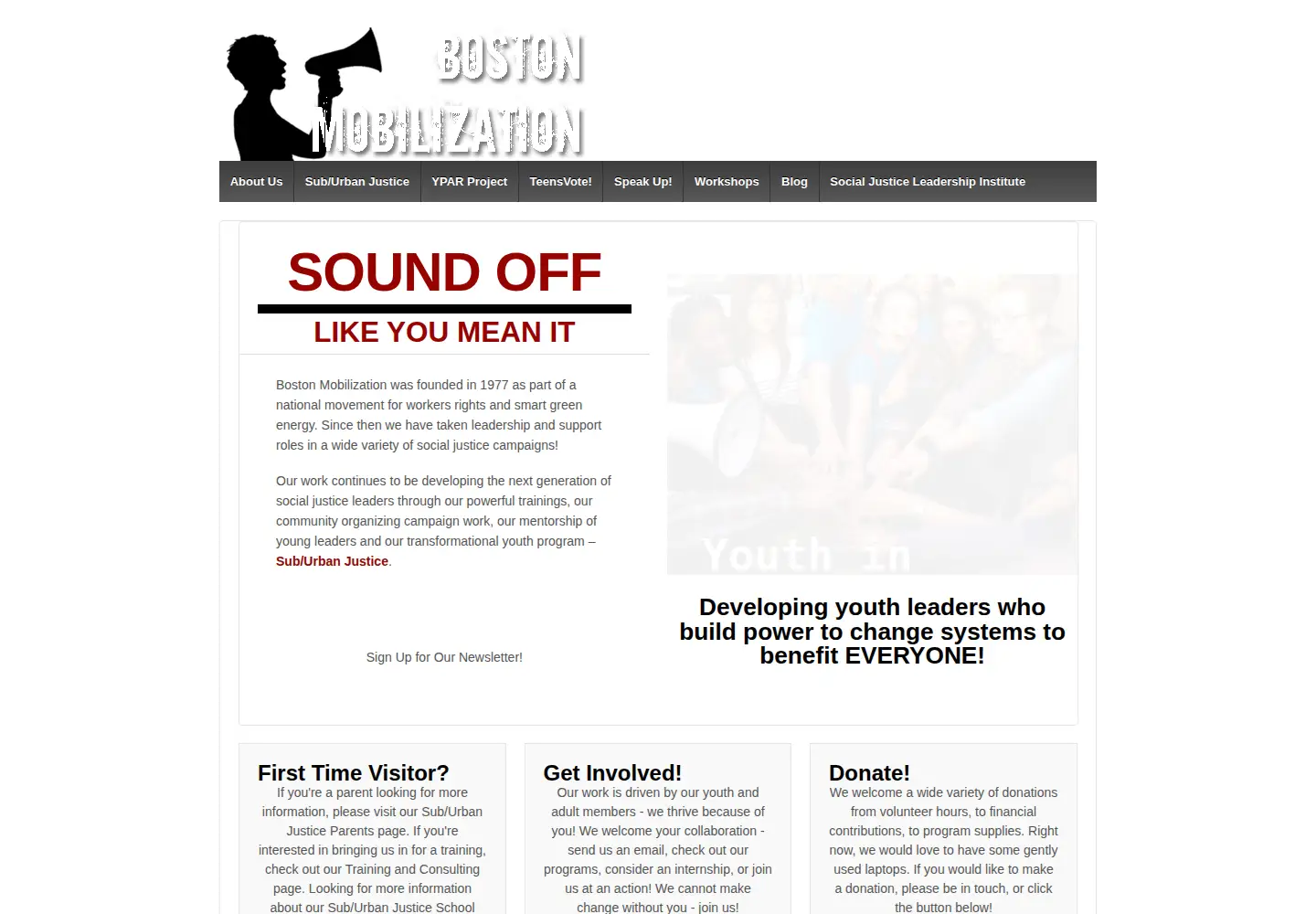 Screenshot of bostonmobilization.org